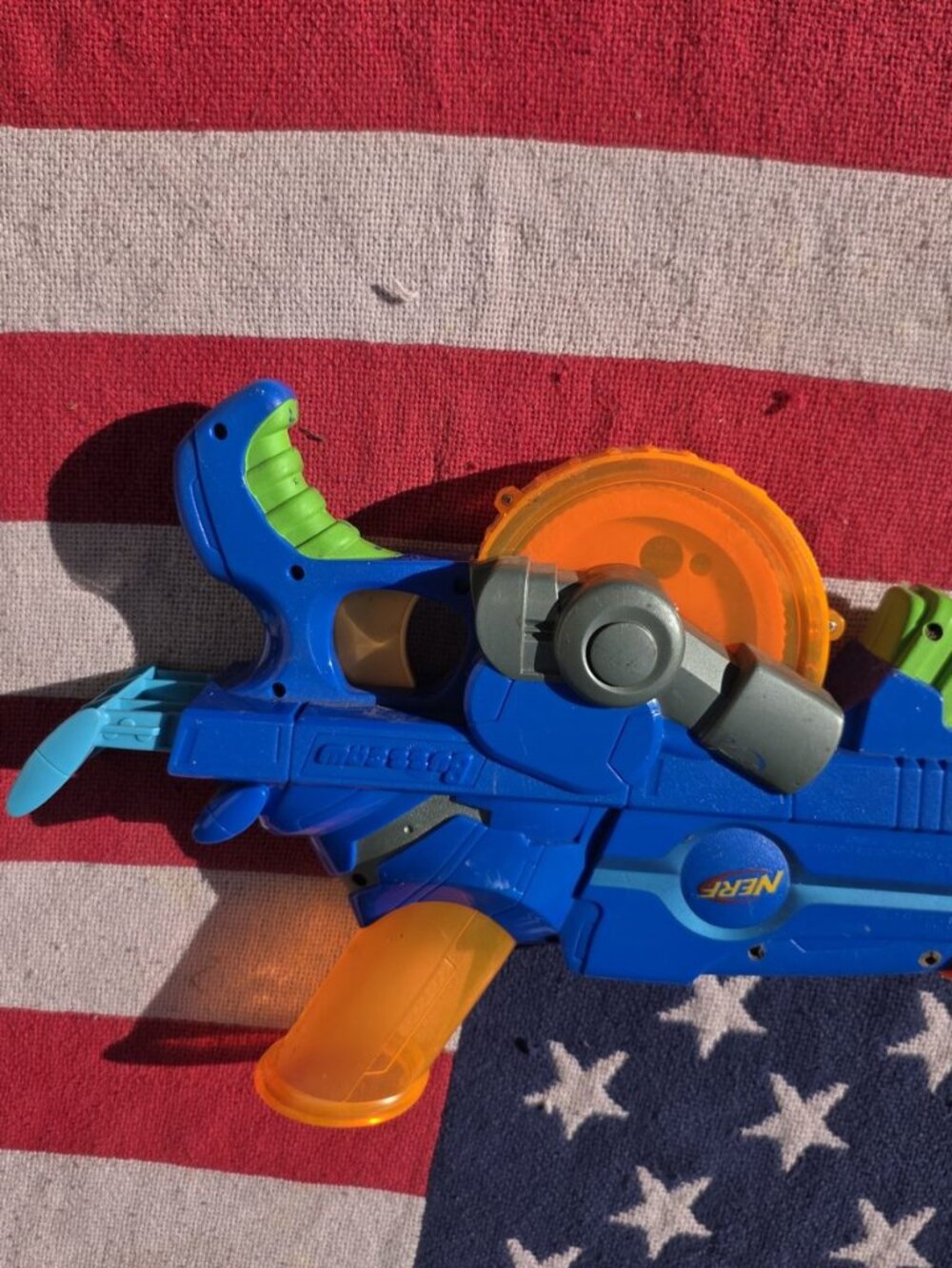Nerf Buzzsaw Blaster Blue Green Orange